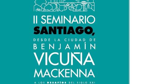 Portada libro II Seminario sobre Santiago "desde la ciudad de BVM a los desafíos del siglo XXI"