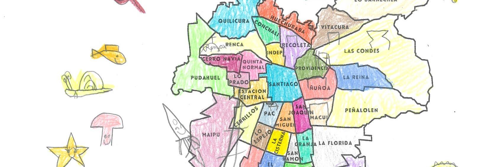 Dibujo mapa de Santiago 