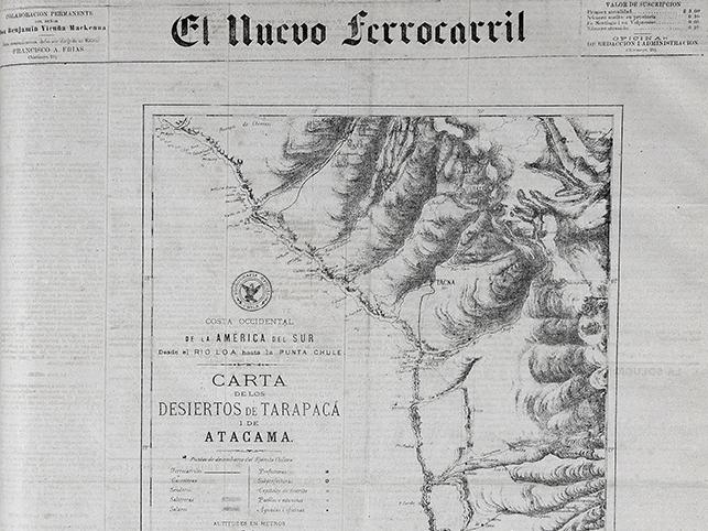 Detalle portada topográfica desiertos de Tarapacá y Atacama