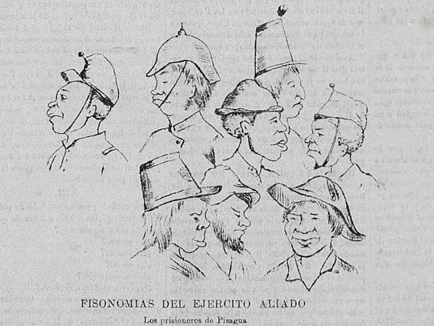 Detalle portada de burla de los ejércitos peruano y boliviano
