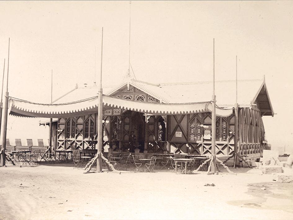 El restaurant en el siglo XIX y la actual terraza Caupolicán