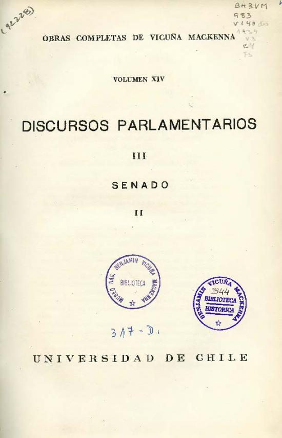 Discursos Parlamentarios III