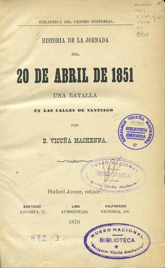 Historia de la jornada del 20 de abril de 1851