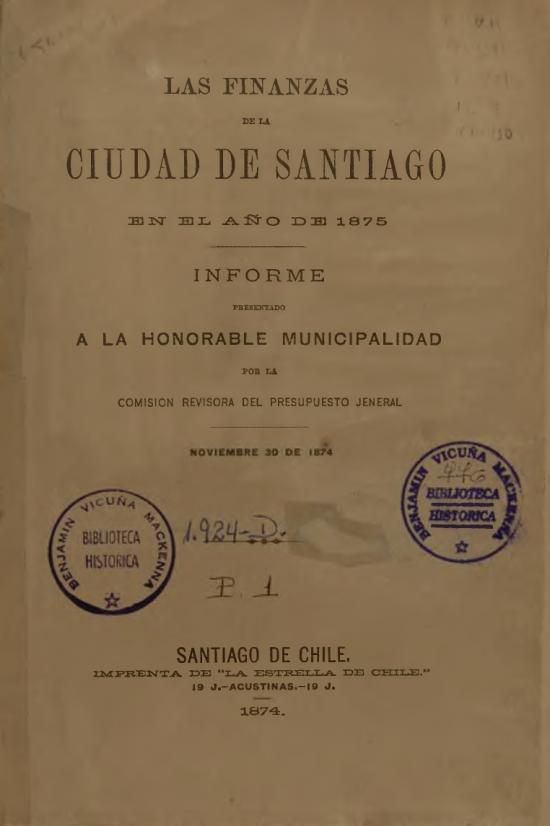 Las finanzas de la ciudad de Santiago