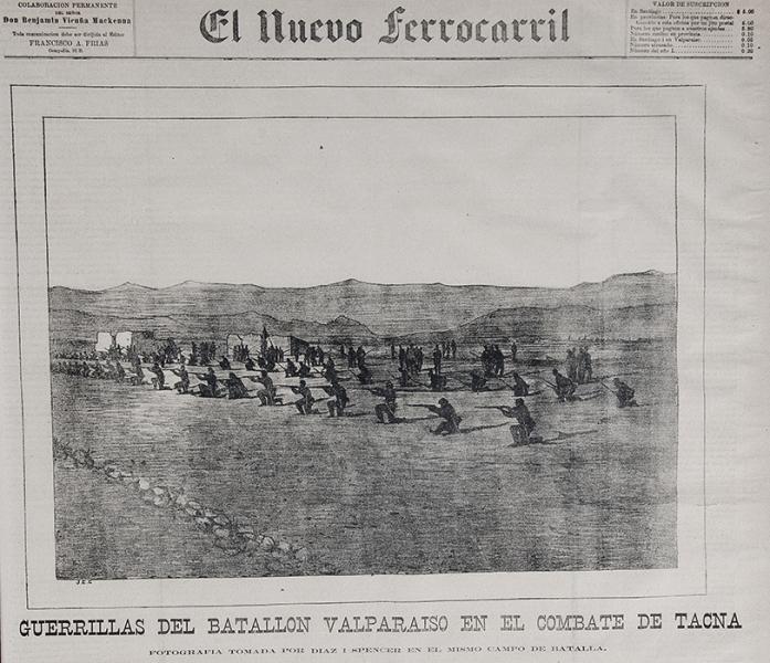 Guerrillas del batallón Valparaíso en el combate de Tacna