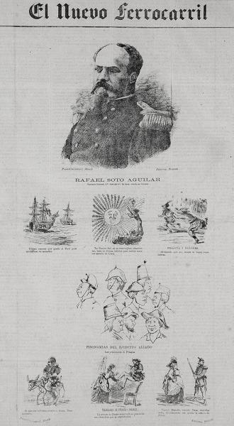 Detalle portada de burla de los ejércitos peruano y boliviano