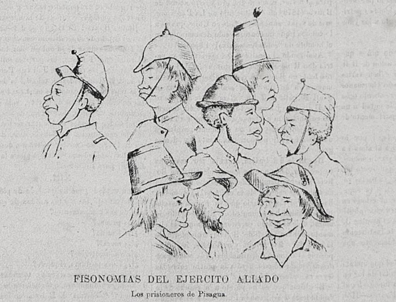 Detalle portada de burla de los ejércitos peruano y boliviano