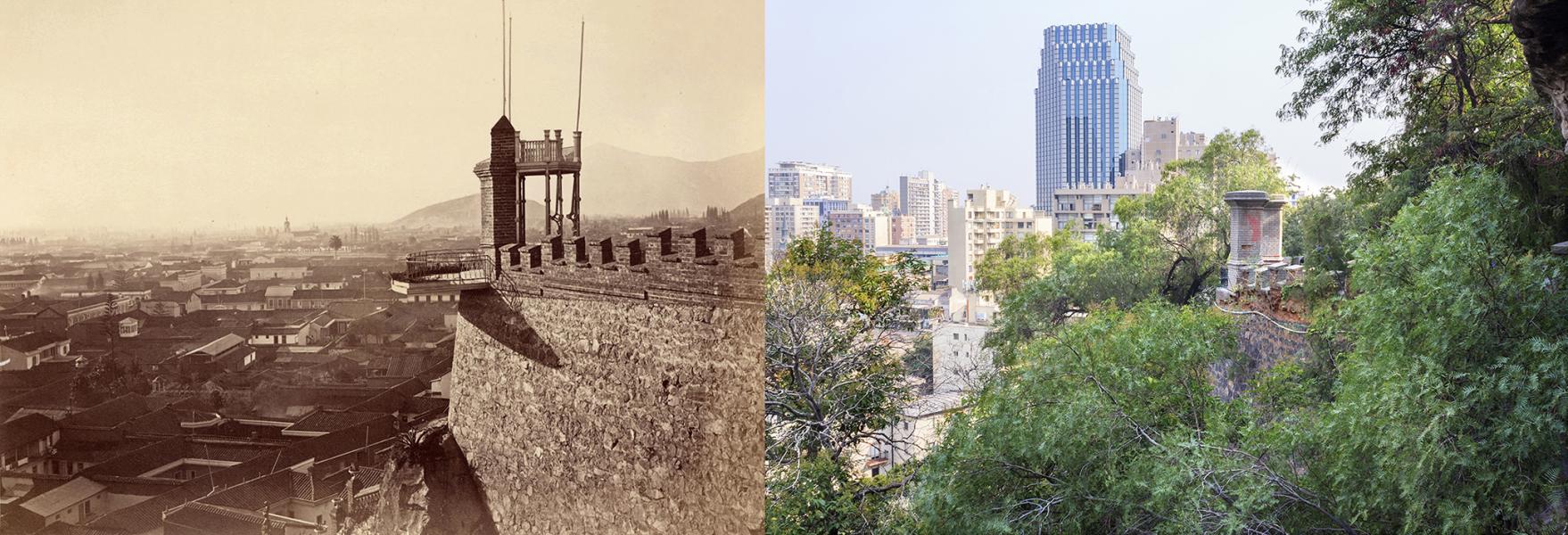 El balcón volado en el siglo XIX y sus ruinas en la actualidad El balcón volado en el siglo XIX y sus ruinas en la actualidad